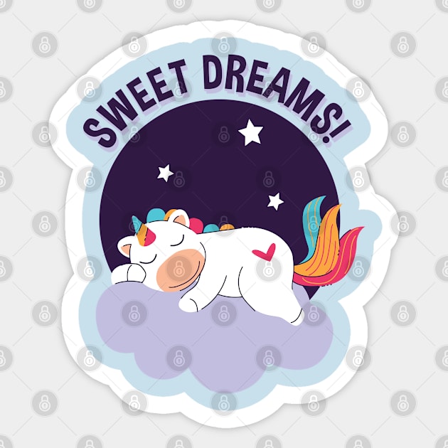 Unicorn sweet dream Sticker by peace and love